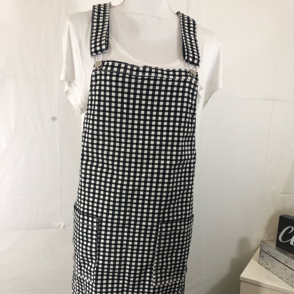 Forever 21 black and white checkered overall dress - Picture 2 of 8
